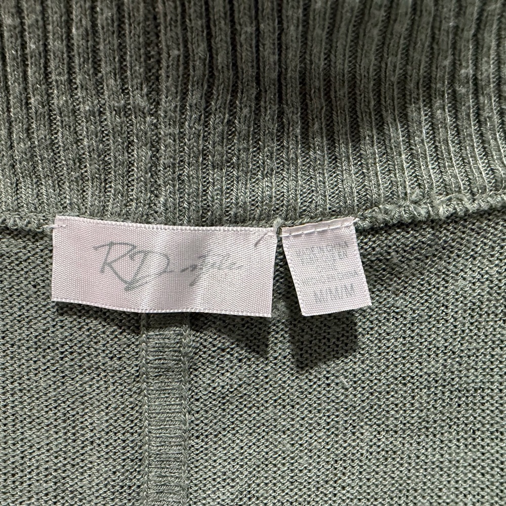 RD Style Women's Olive Green Open Front Cardigan Sweater - Picture 6 of 8